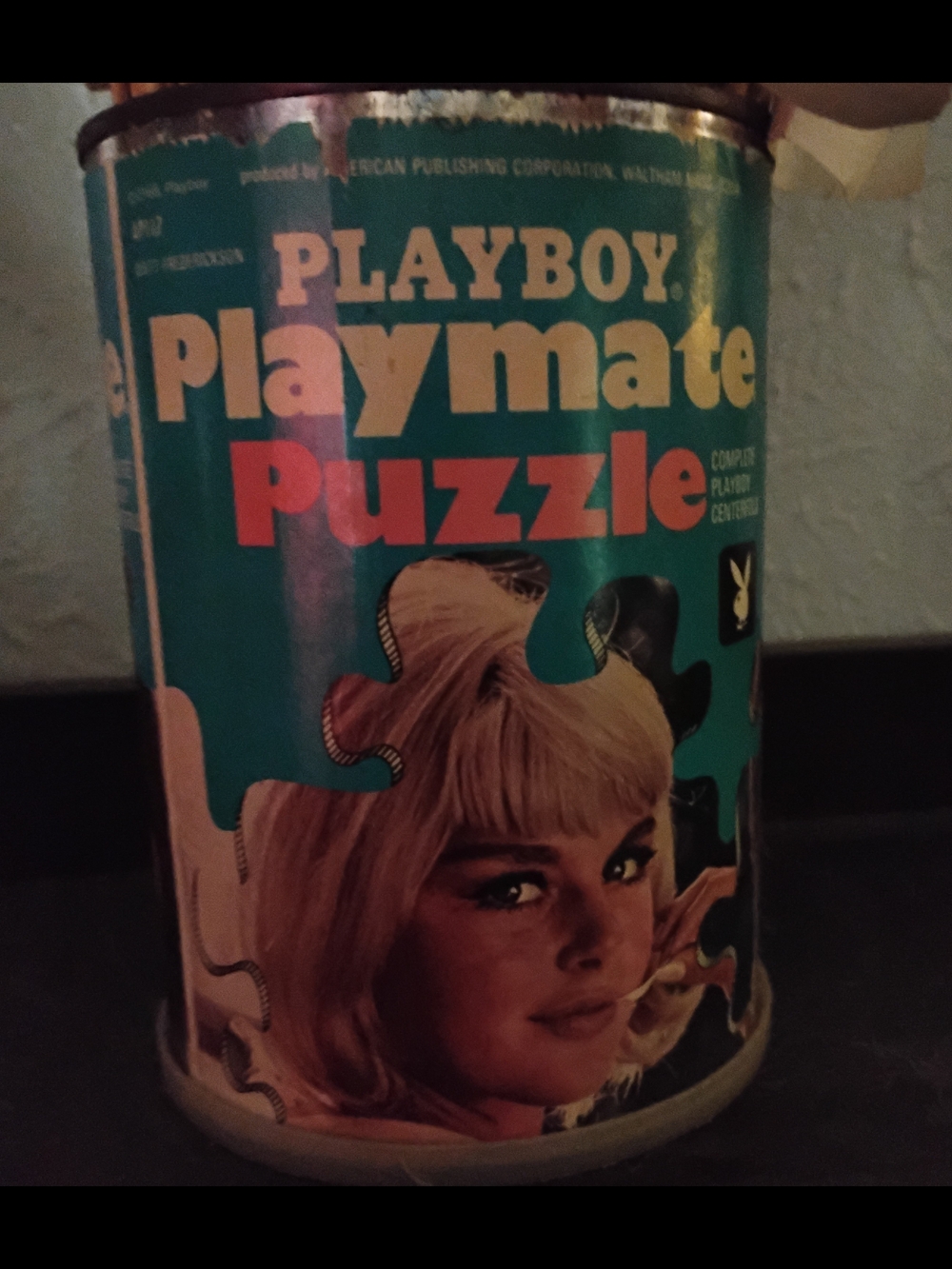 PLAYBOY Playmate Puzzle Tin - Teal, Pink, Cream